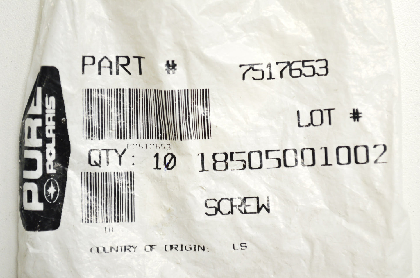 OEM Polaris 7517653 Screw Qty 3