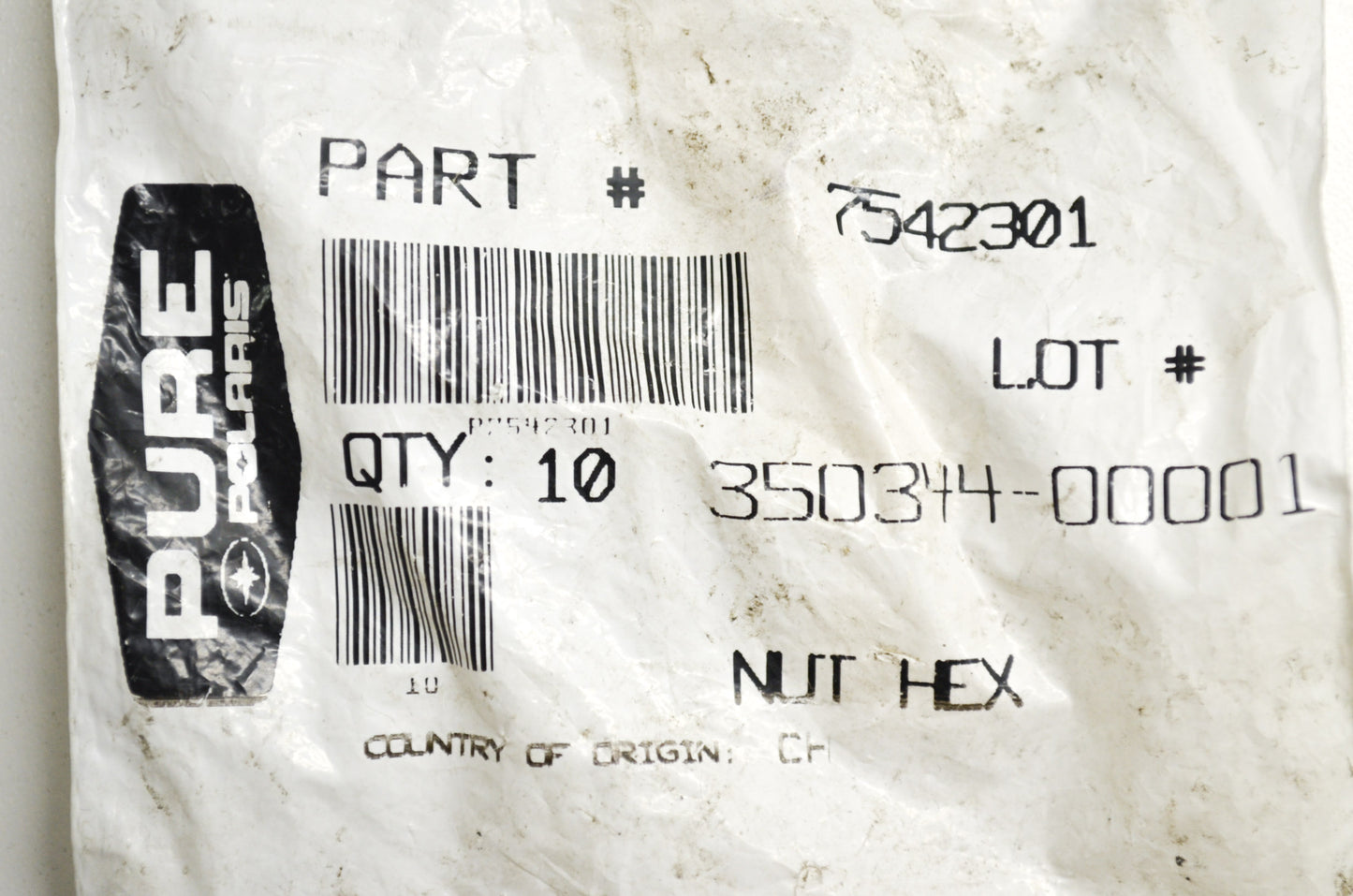 OEM Polaris 7542301 Hex Nut Qty 4 NOS