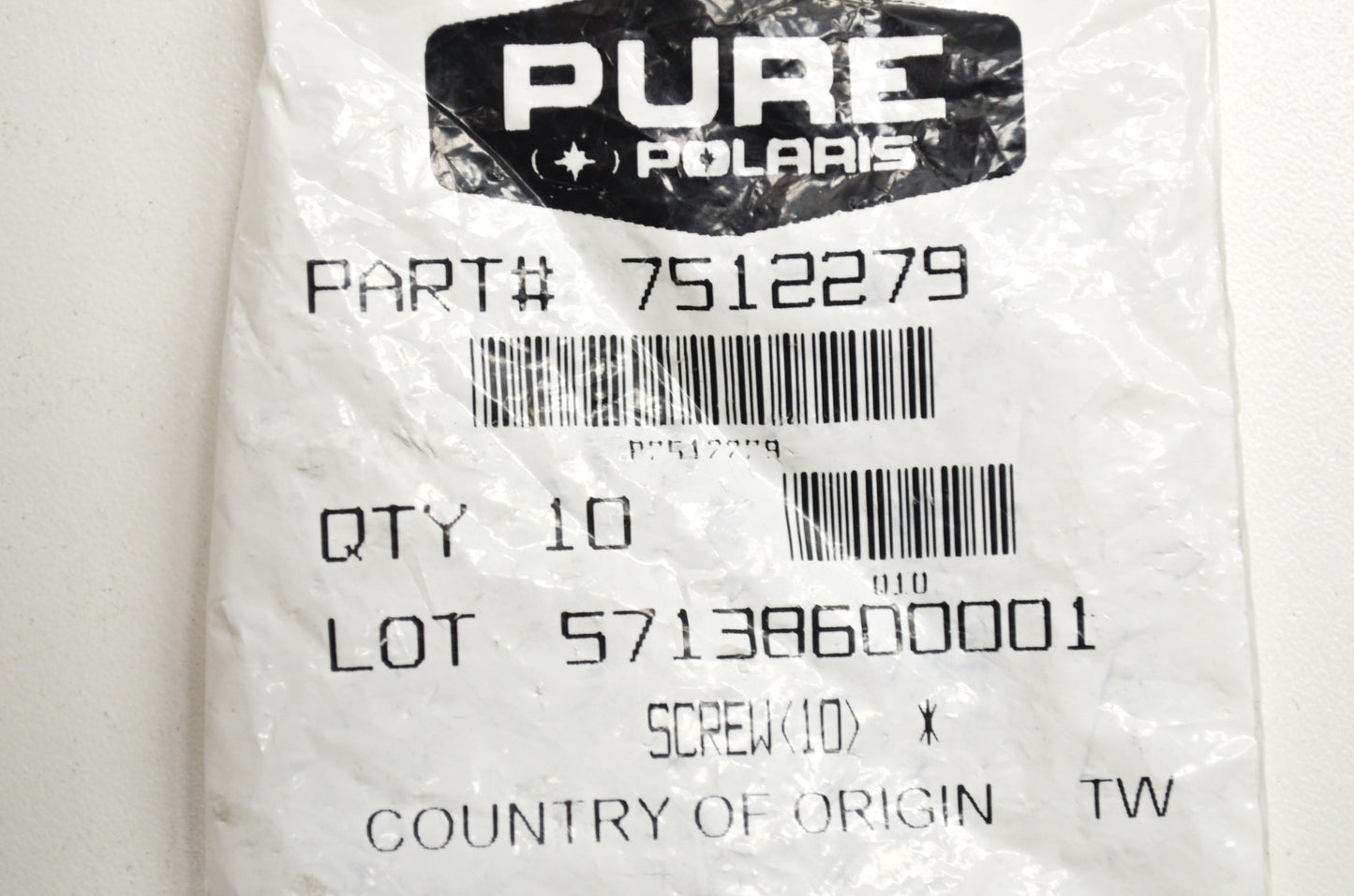 OEM Polaris 7512279 Screw Qty 2