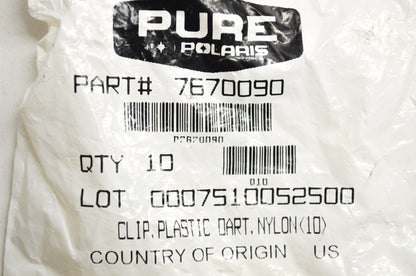OEM Polaris 7670090 Nylon Plastic Dart Clip Qty 2 NOS