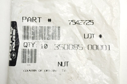 OEM Polaris 7542725 Stainless Steel Nylok Nut Qty 2