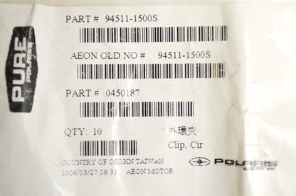 OEM Polaris 450187 External Circlip Qty 7 NOS