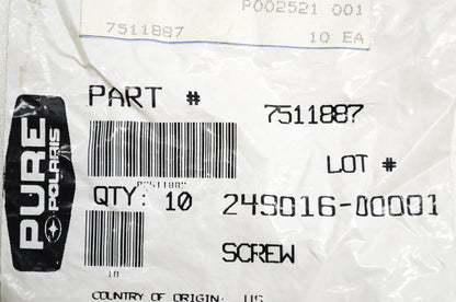 OEM Polaris 7511887 Screw Qty 4 NOS