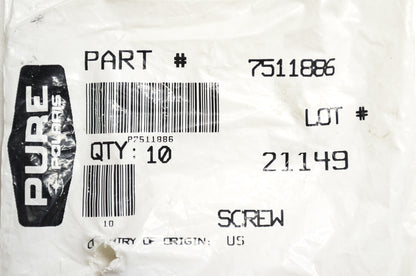 OEM Polaris 7511886 Screw Qty 3 NOS