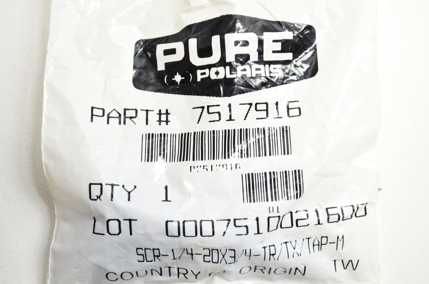 OEM Polaris 7517916 Screw 1/4-20X3/4 Qty 3 NOS