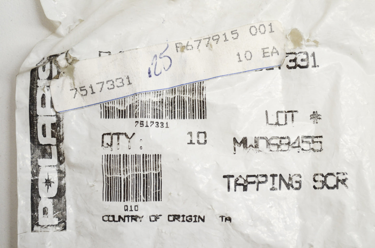 OEM Polaris 7517331 Screw Qty 5 NOS