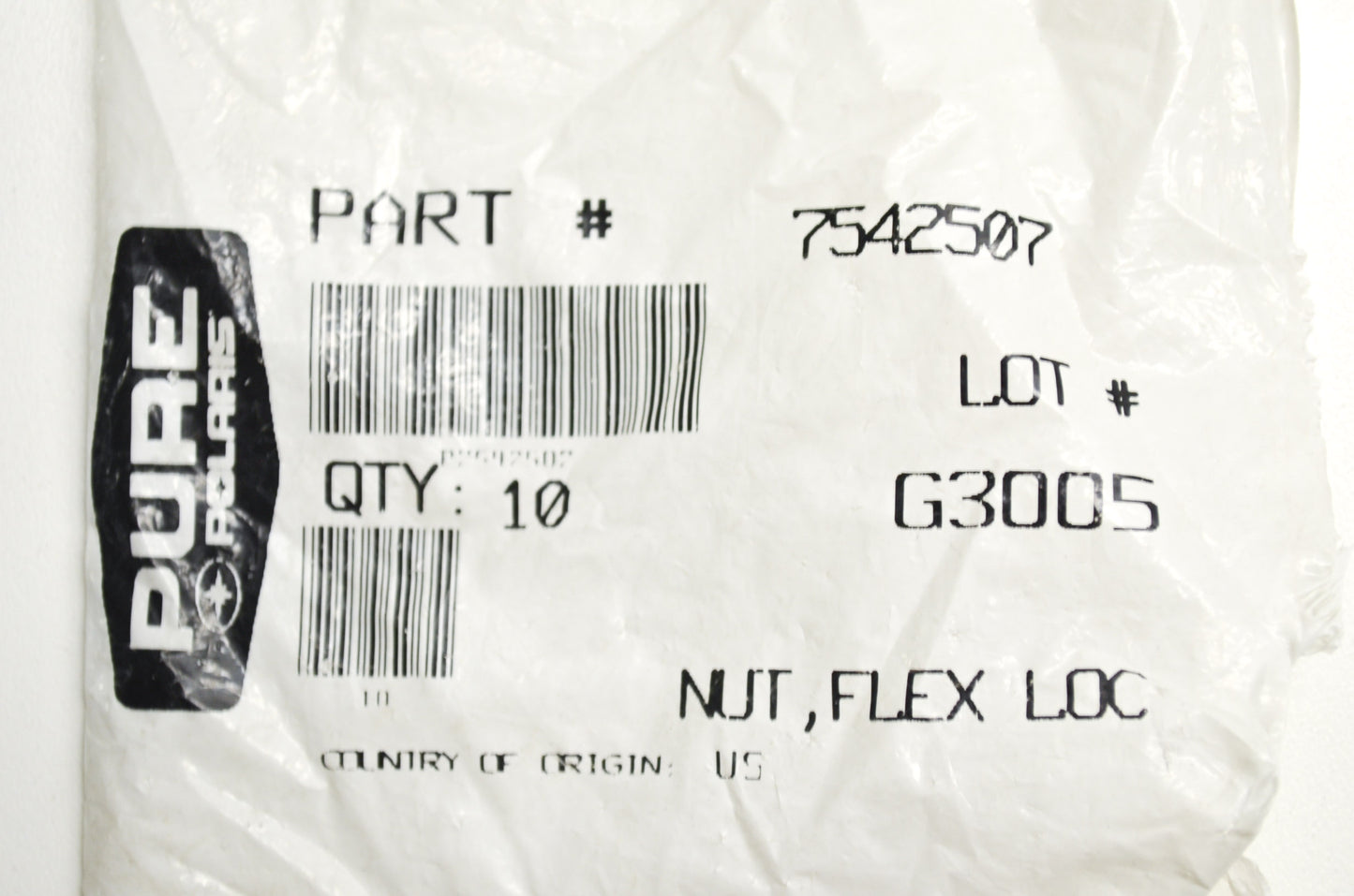 OEM Polaris 7542507 Flex Loc Nut Qty 5 NOS