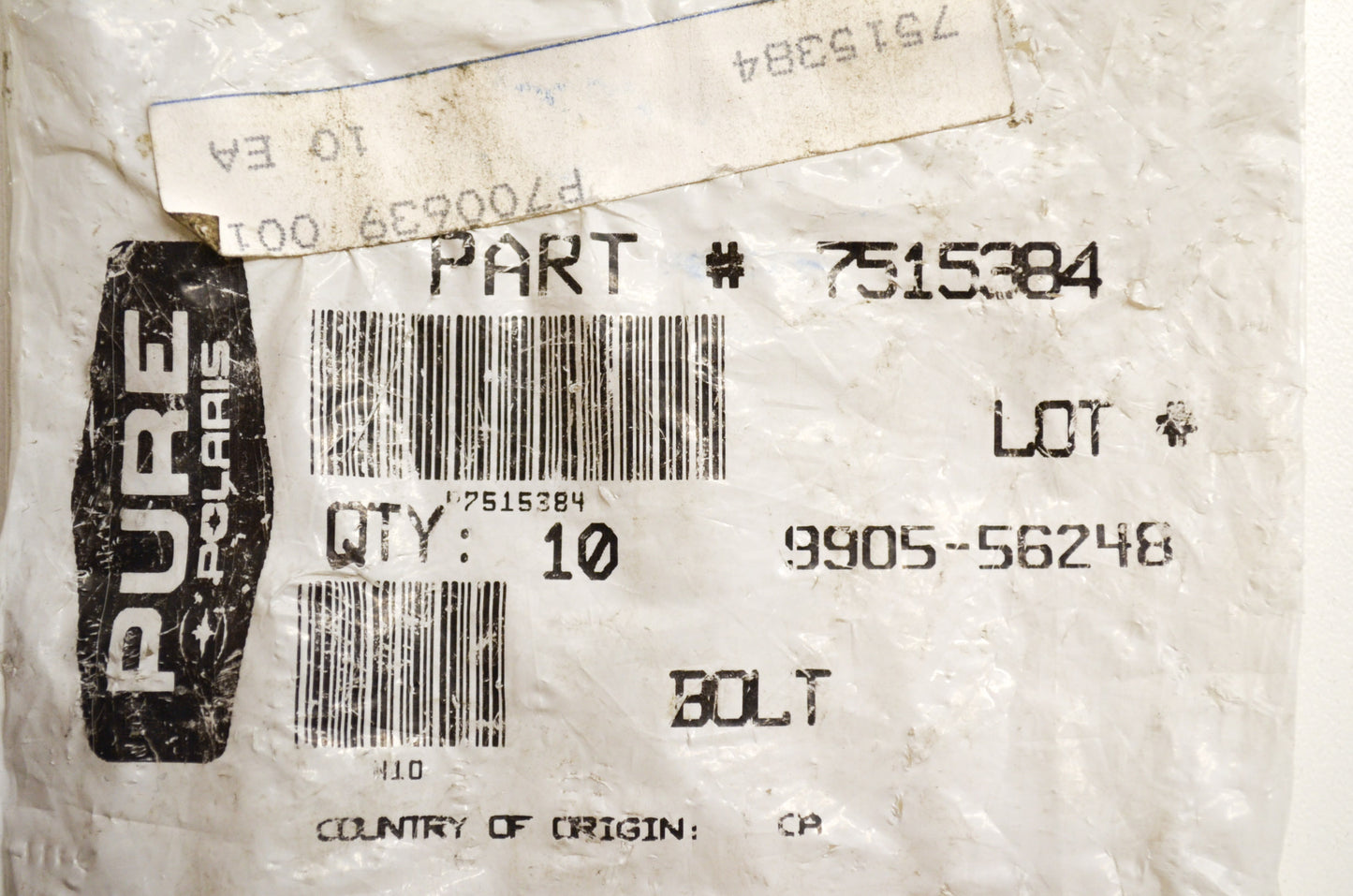 OEM Polaris 7515384 Bolt Qty 4 NOS