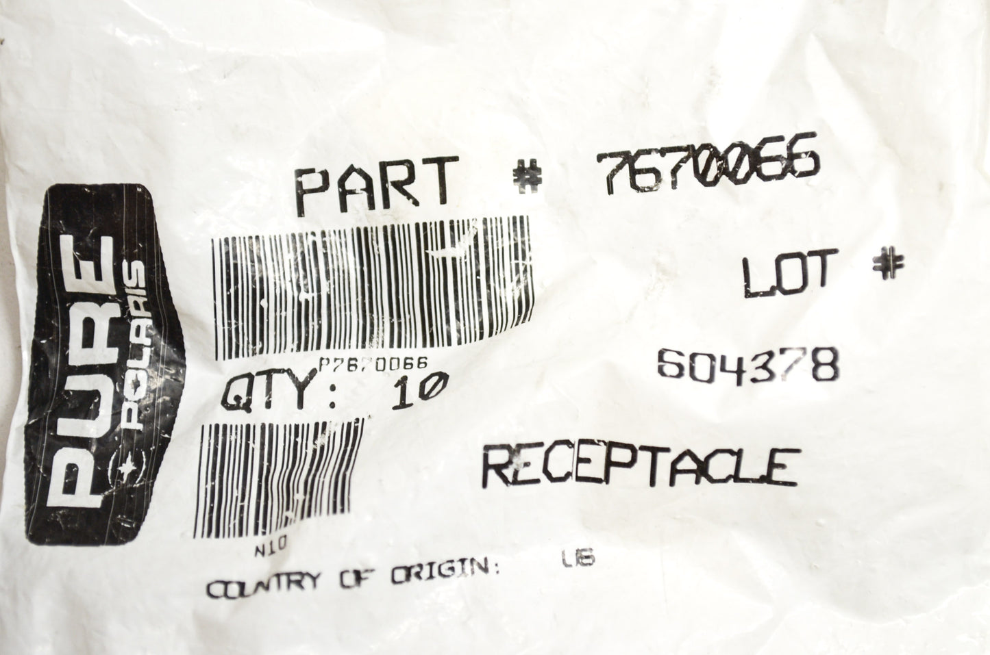 OEM Polaris 7670066 Clip-On Receptacle Qty 8 NOS