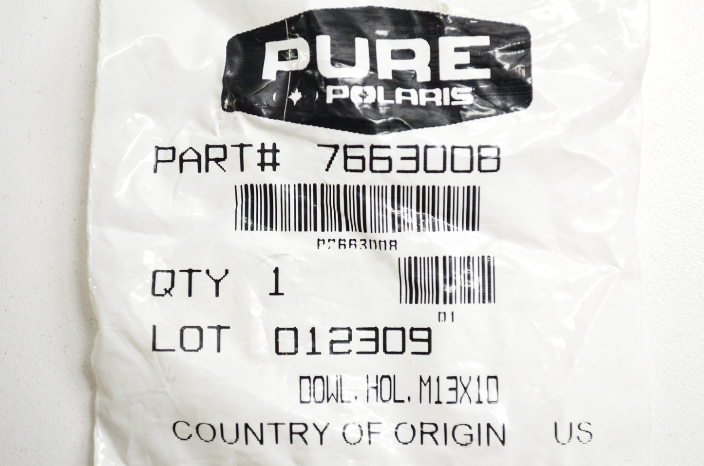 OEM Polaris 7663008 Hollow Dowel M13x10 Qty 2 NOS