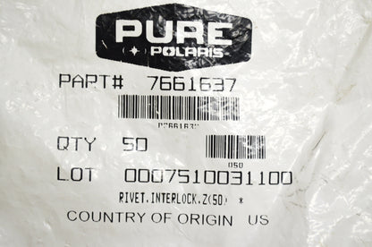 OEM Polaris 7661637 Interlock Rivet Qty 10