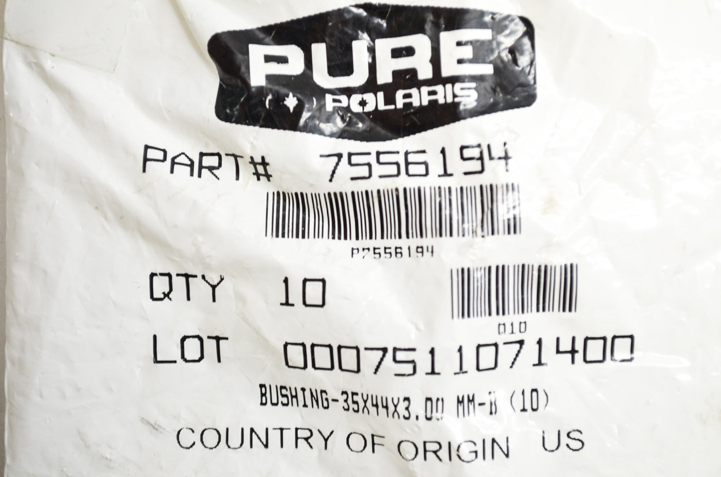 OEM Polaris 7556194 Bushing 35X44X3.00 MM-B Qty 3 NOS