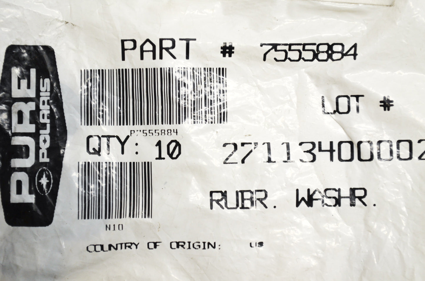 OEM Polaris 7555884 Rubber Washer Qty 4