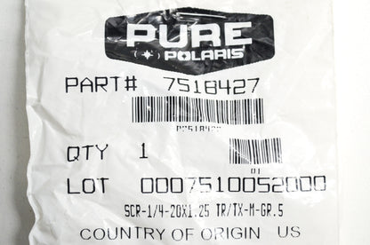 OEM Polaris 7518427 Screw 1/4-20X1.25 Qty 2 NOS