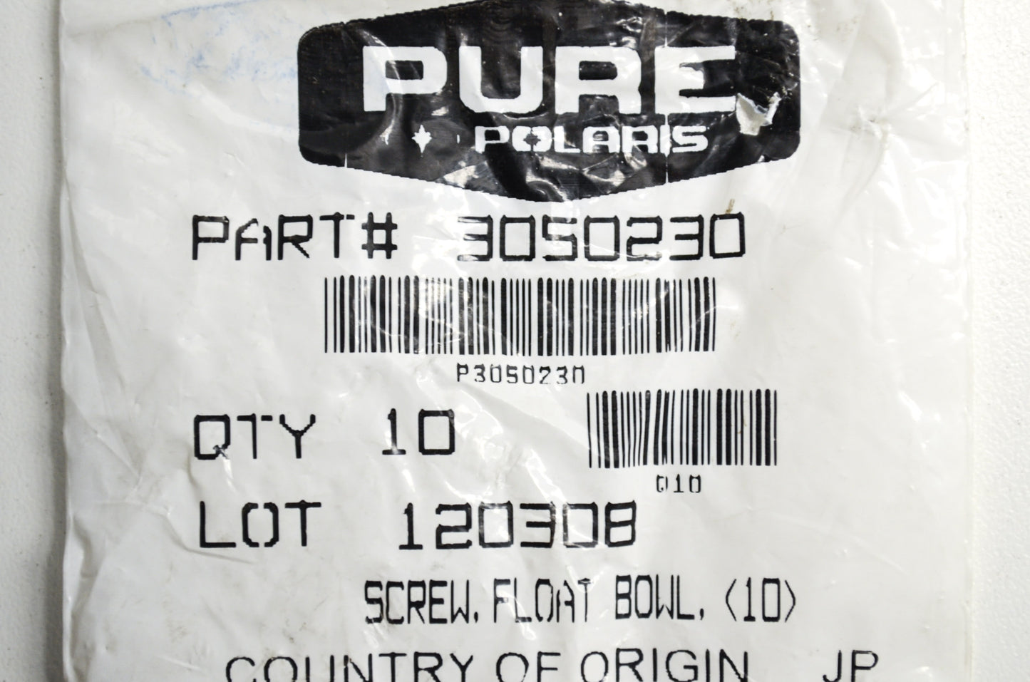 OEM Polaris 3050230 Float Bowl Screw Qty 9 NOS