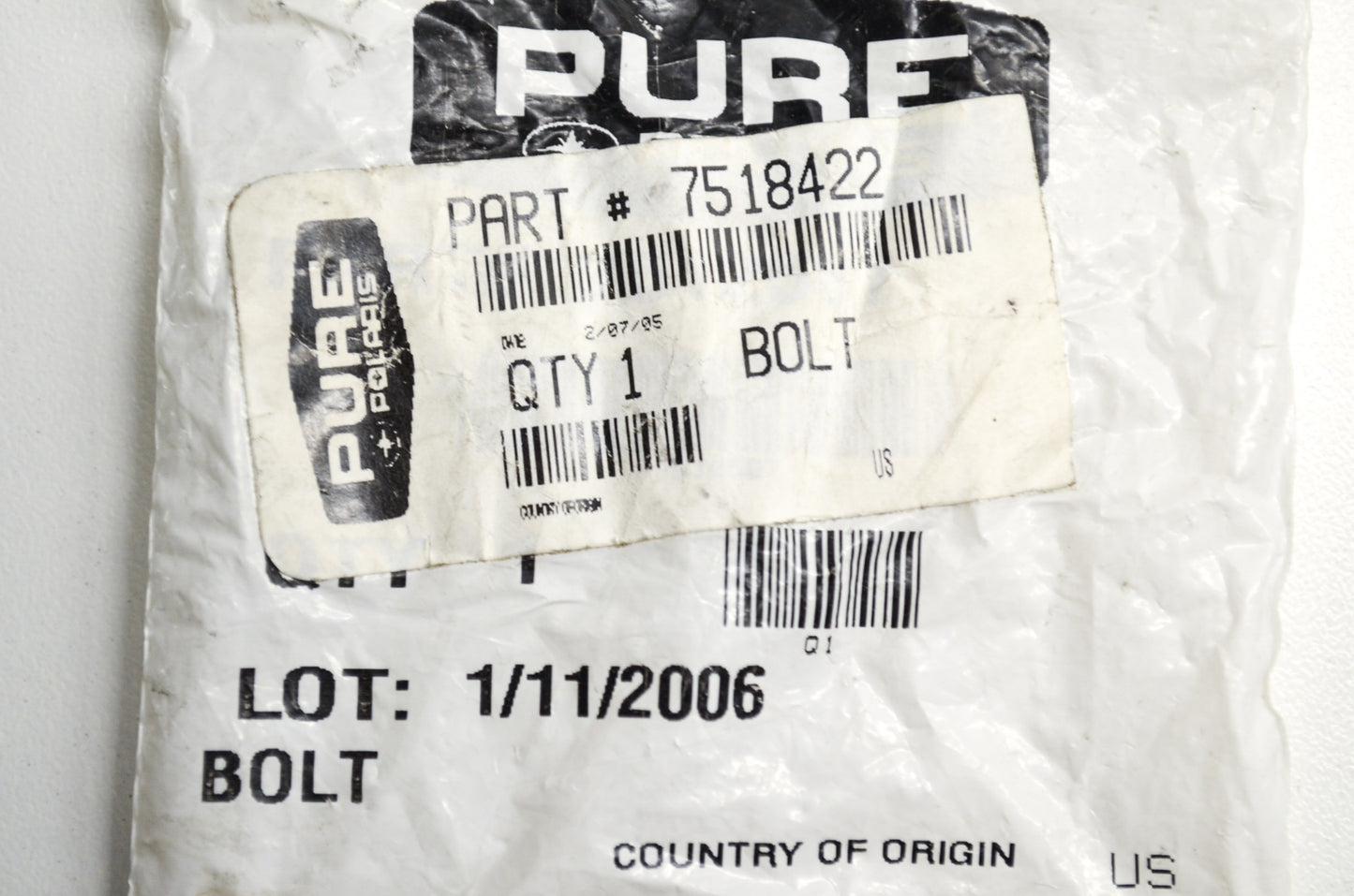 OEM Polaris 7518422 Screw 3/8-16X1.75 NOS
