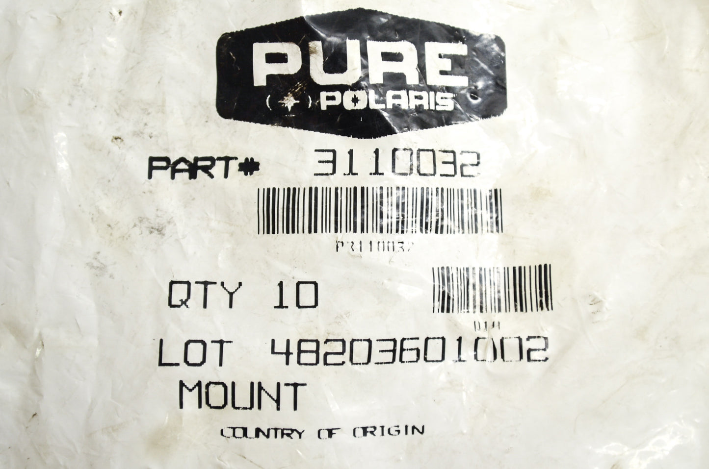 OEM Polaris 3110032 Rubber Mount Qty 2 NOS