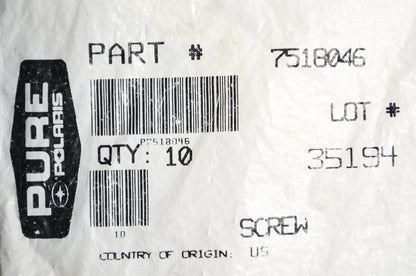 OEM Polaris 7518046 Screw #8X1 Qty 7 NOS