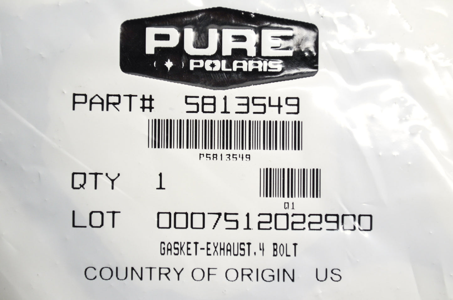 OEM Polaris 5813549 Exhaust Gasket 4 Bolt NOS