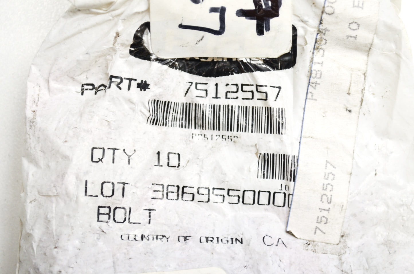 OEM Polaris 7512557 Bolt Qty 2 NOS