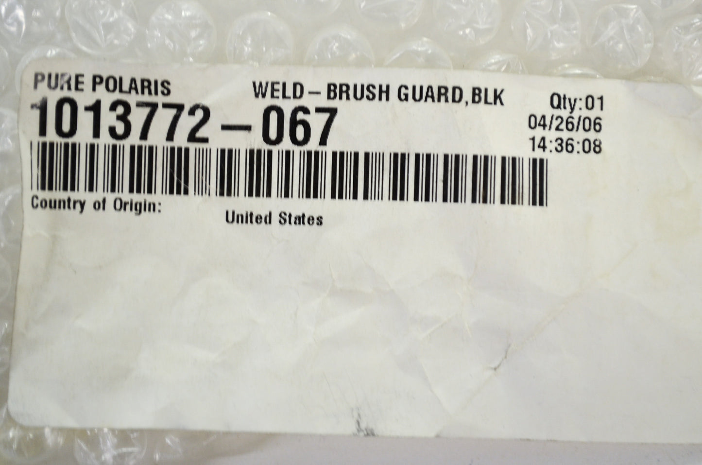 Black Brush Guard Weld NOS