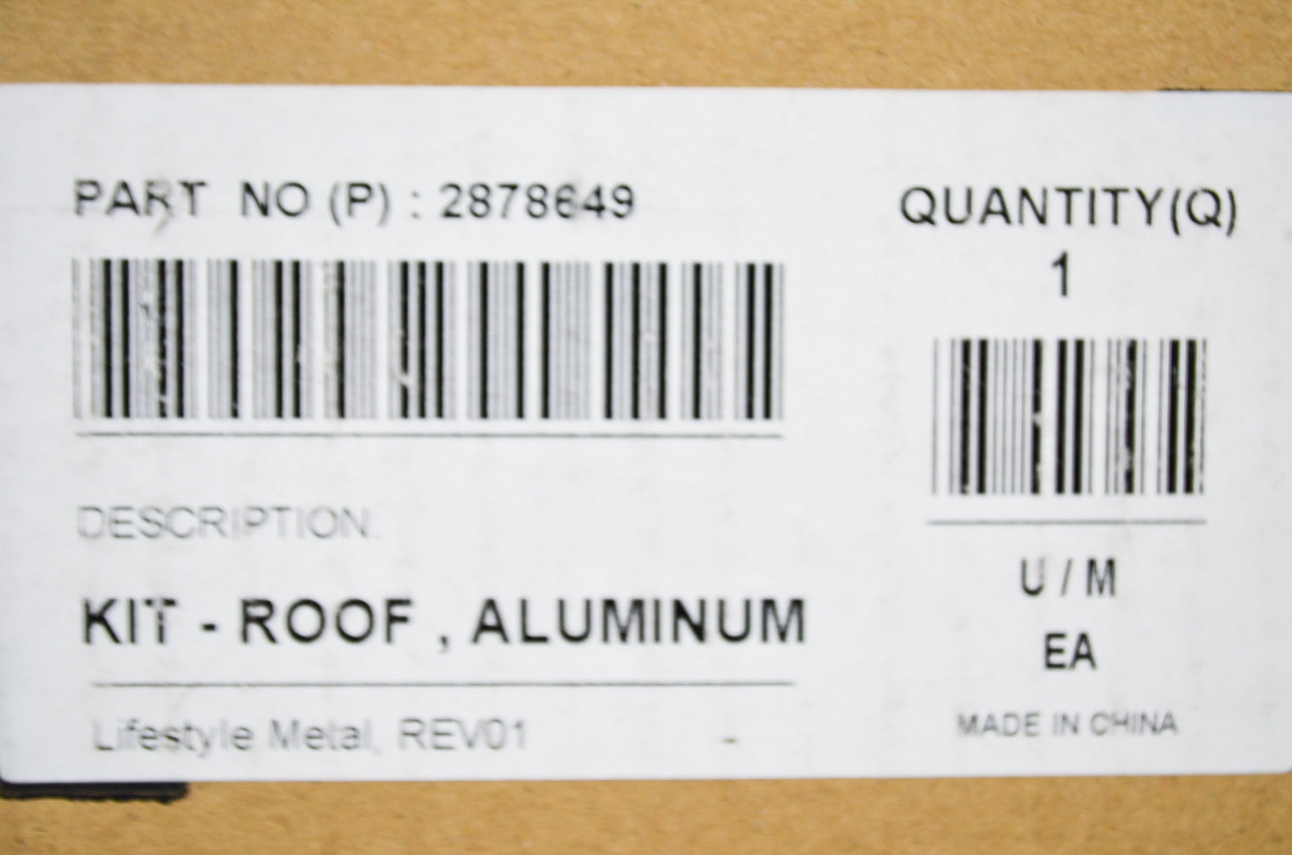 Aluminum Roof NOS