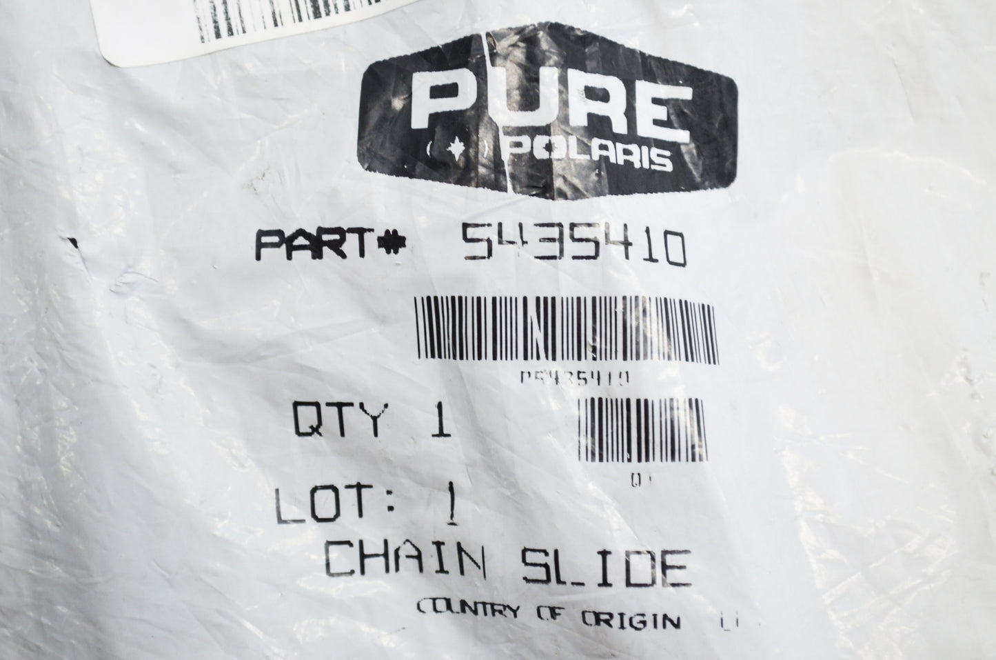 OEM Polaris 5435410 Black Reverse Chain Slider NOS