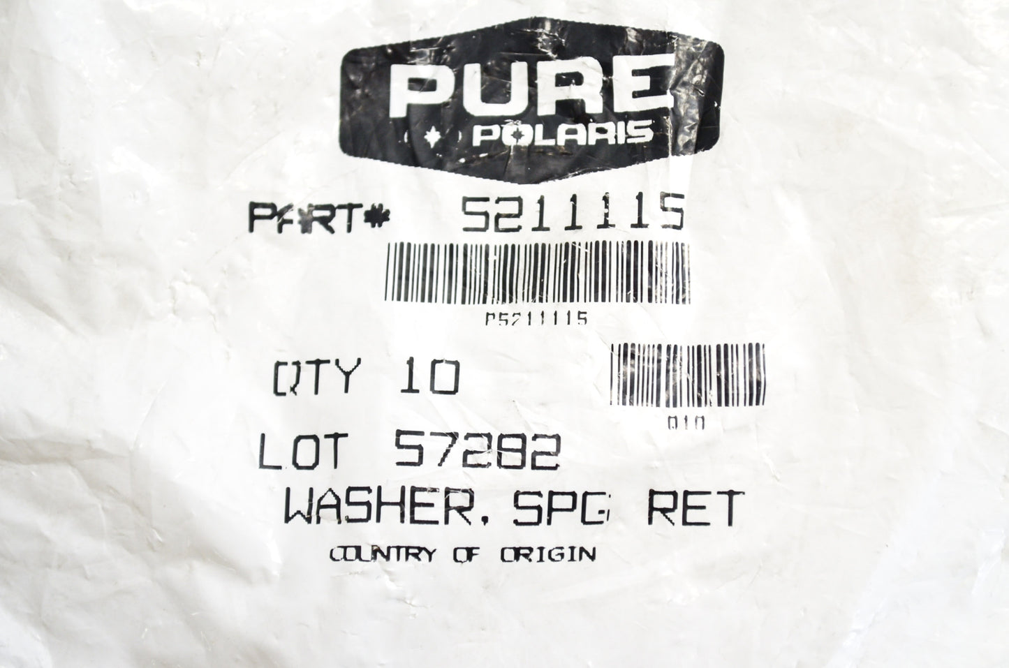 OEM Polaris 5211115 Washer Qty 2 NOS