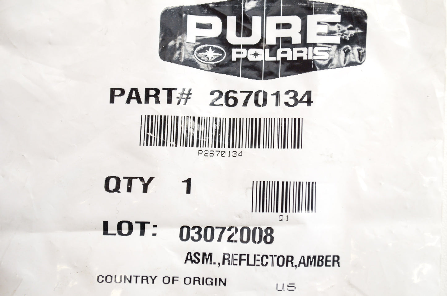 Amber Reflector Assembly NOS