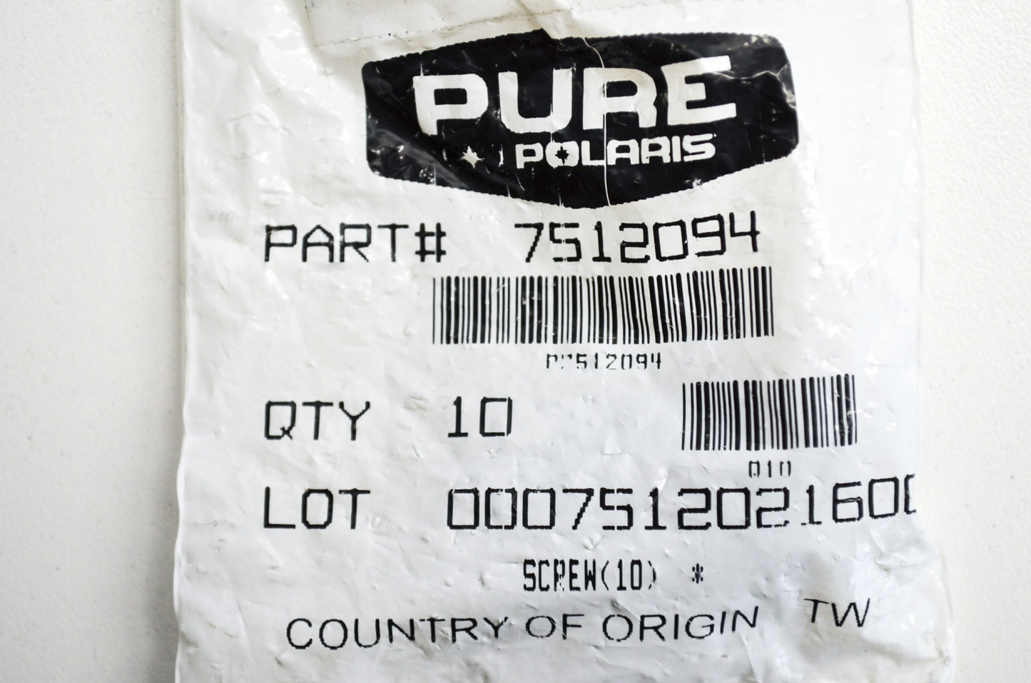OEM Polaris 7512094 Screw Qty 2 NOS