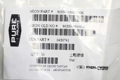 OEM Polaris 450741 Lock Hex Nut Qty 5 NOS