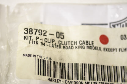 OEM Harley-Davidson 38792-05 Chrome Clutch Cable Clip NOS