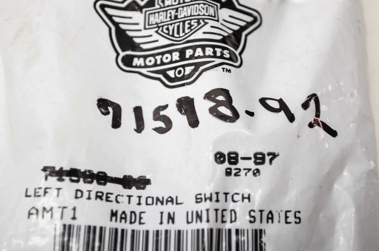 OEM Harley-Davidson 71598-92 Left Directional Switch Kit NOS