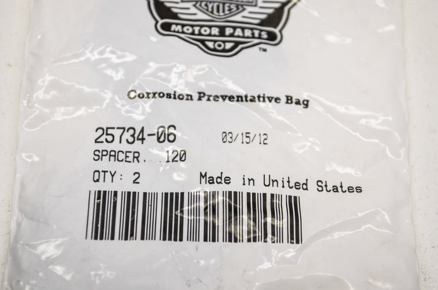OEM Harley-Davidson 25734-06 Spacer .120 Qty 2 NOS