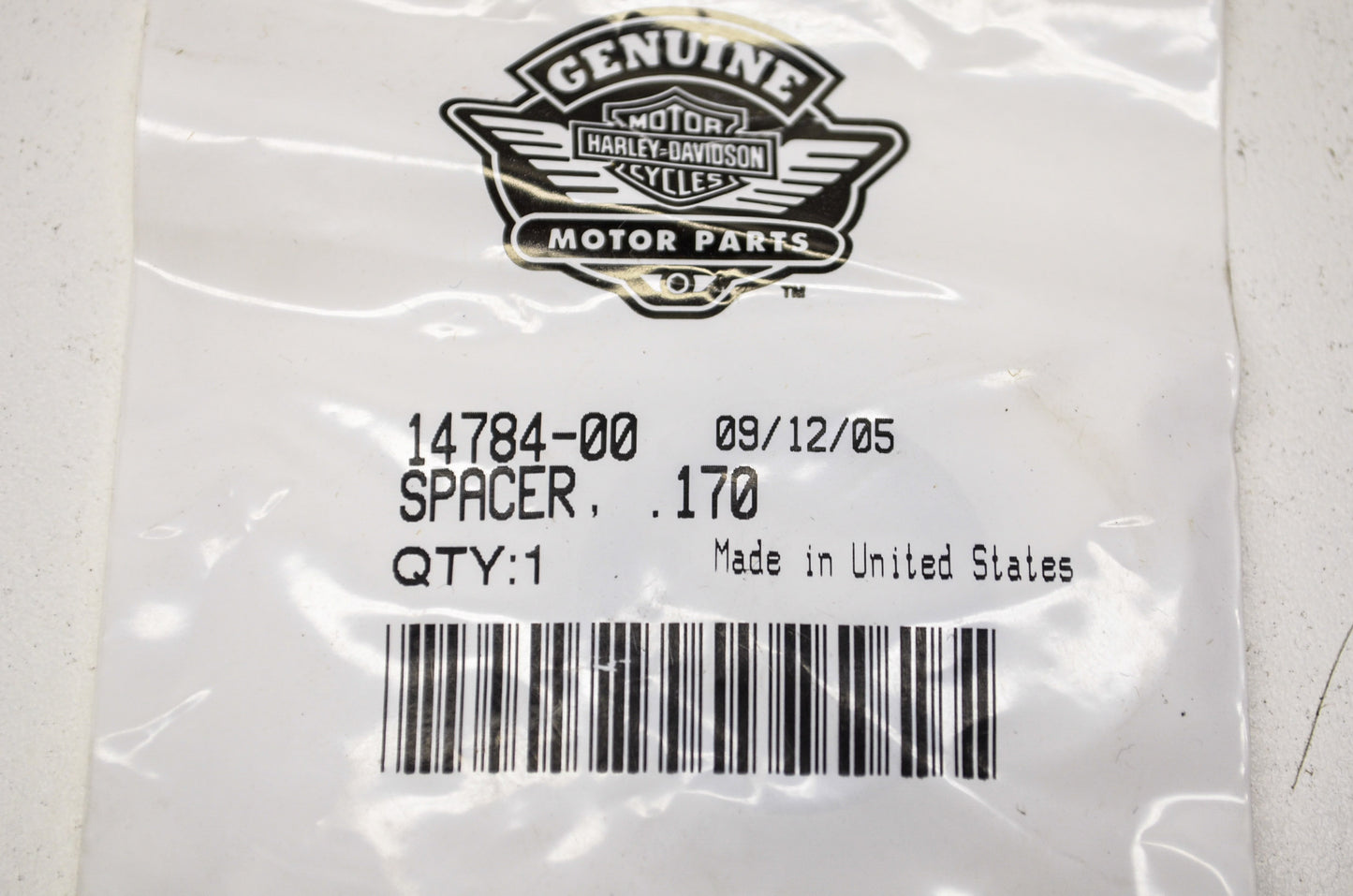 OEM Harley-Davidson 14784-00 Spacer .170 Qty 2 NOS