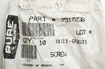 OEM Polaris 7517238 Screw Qty 4 NOS
