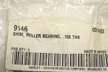 OEM Harley-Davidson 9146 Roller Bearing Shim .108 Qty 2 NOS