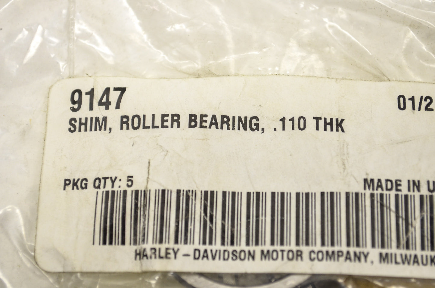 OEM Harley-Davidson 9147 Roller Bearing Shim .110 Qty 5 NOS