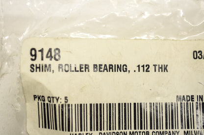 OEM Harley-Davidson 9148 Roller Bearing Shim .112 Qty 2 NOS