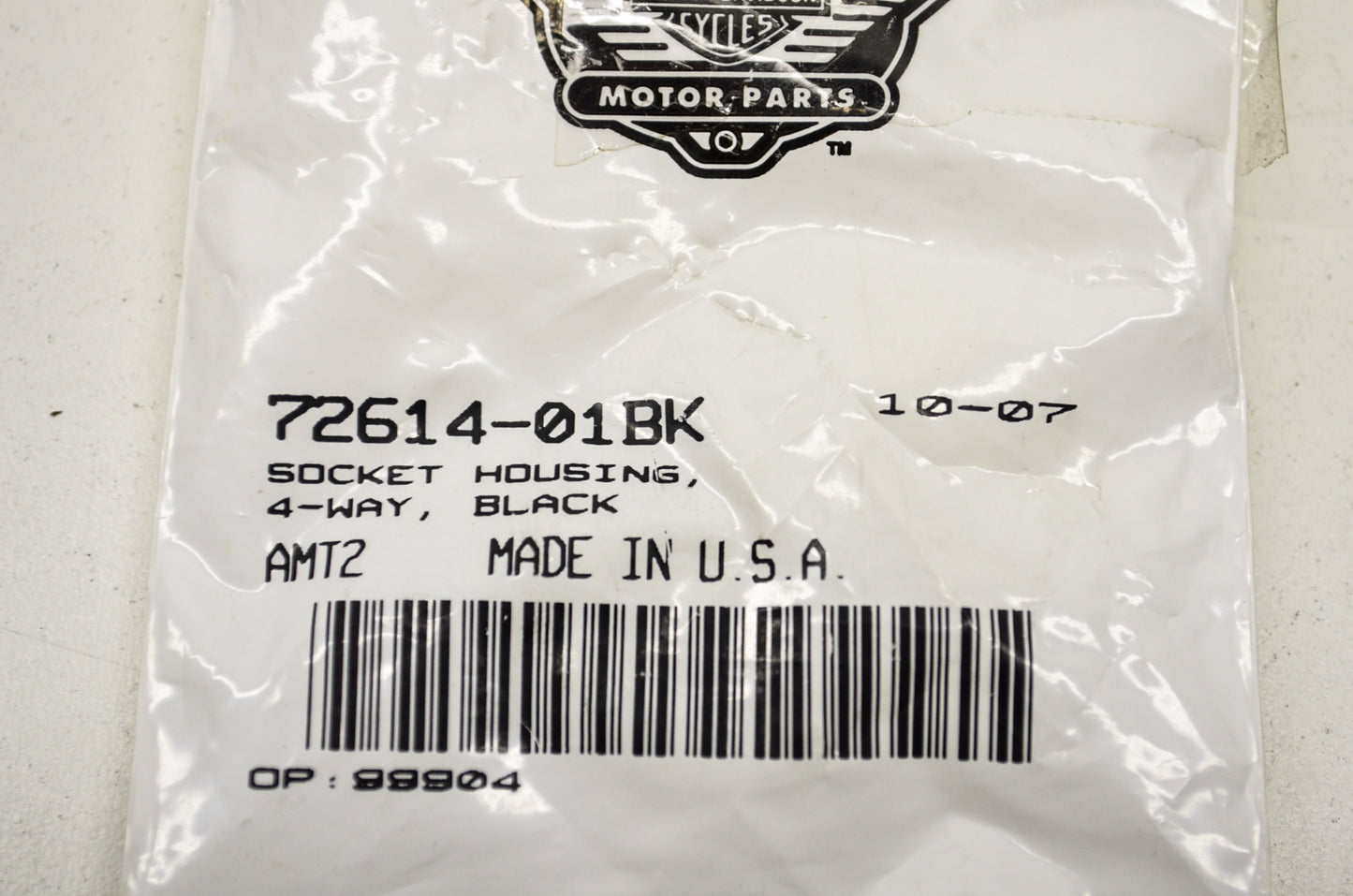 OEM Harley-Davidson 72614-01BK Black 4-Way Socket Housing NOS