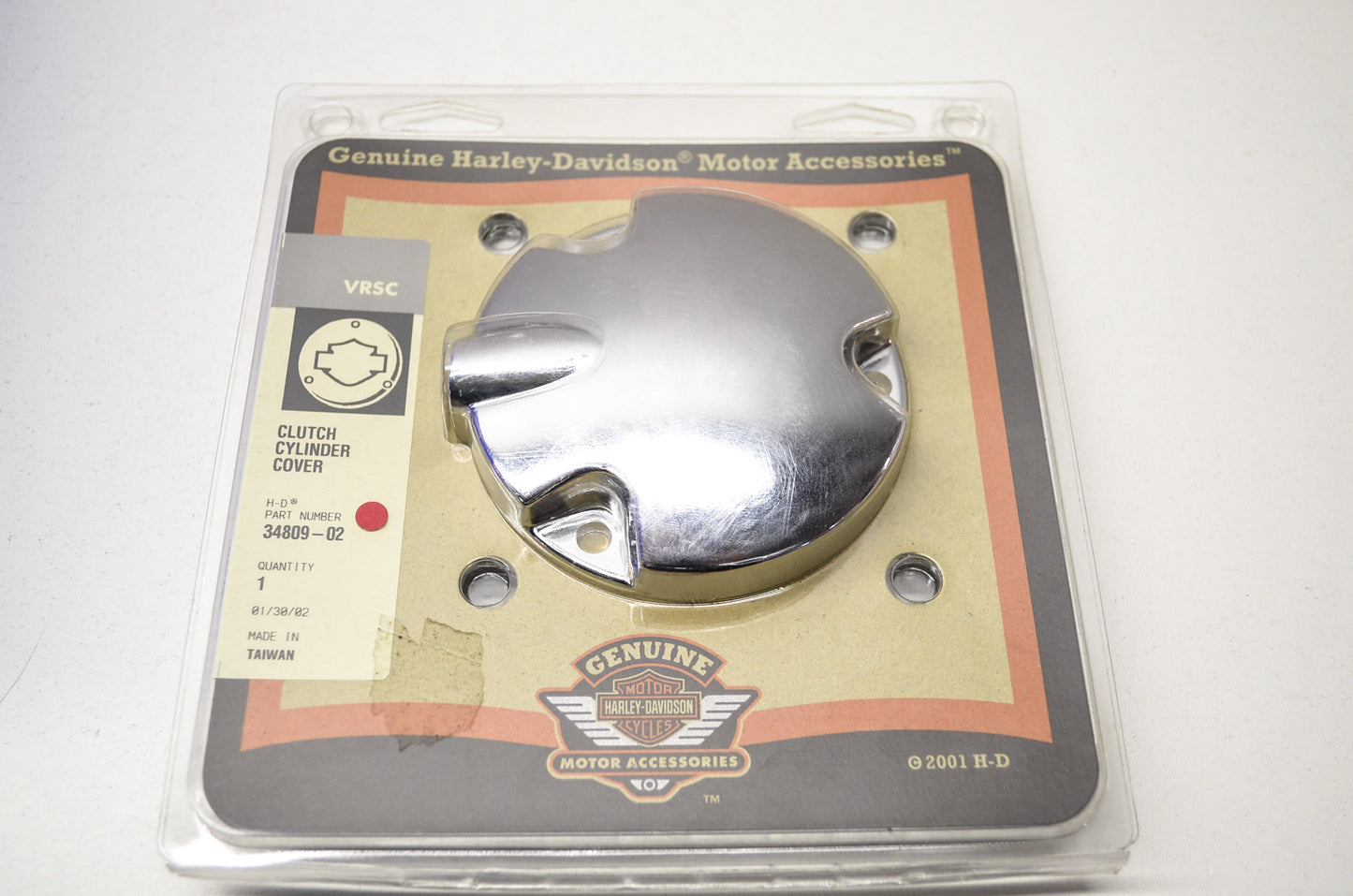 OEM Harley-Davidson 34809-02 Chrome Cylinder Cover NOS