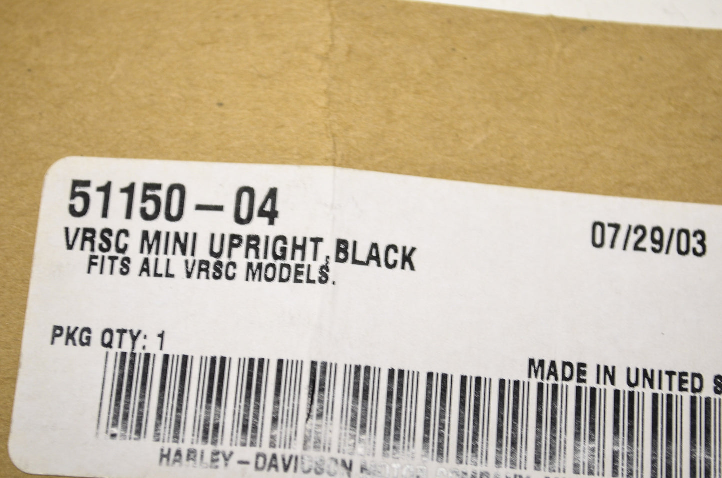 Black Mini Upright Passenger Backrest NOS