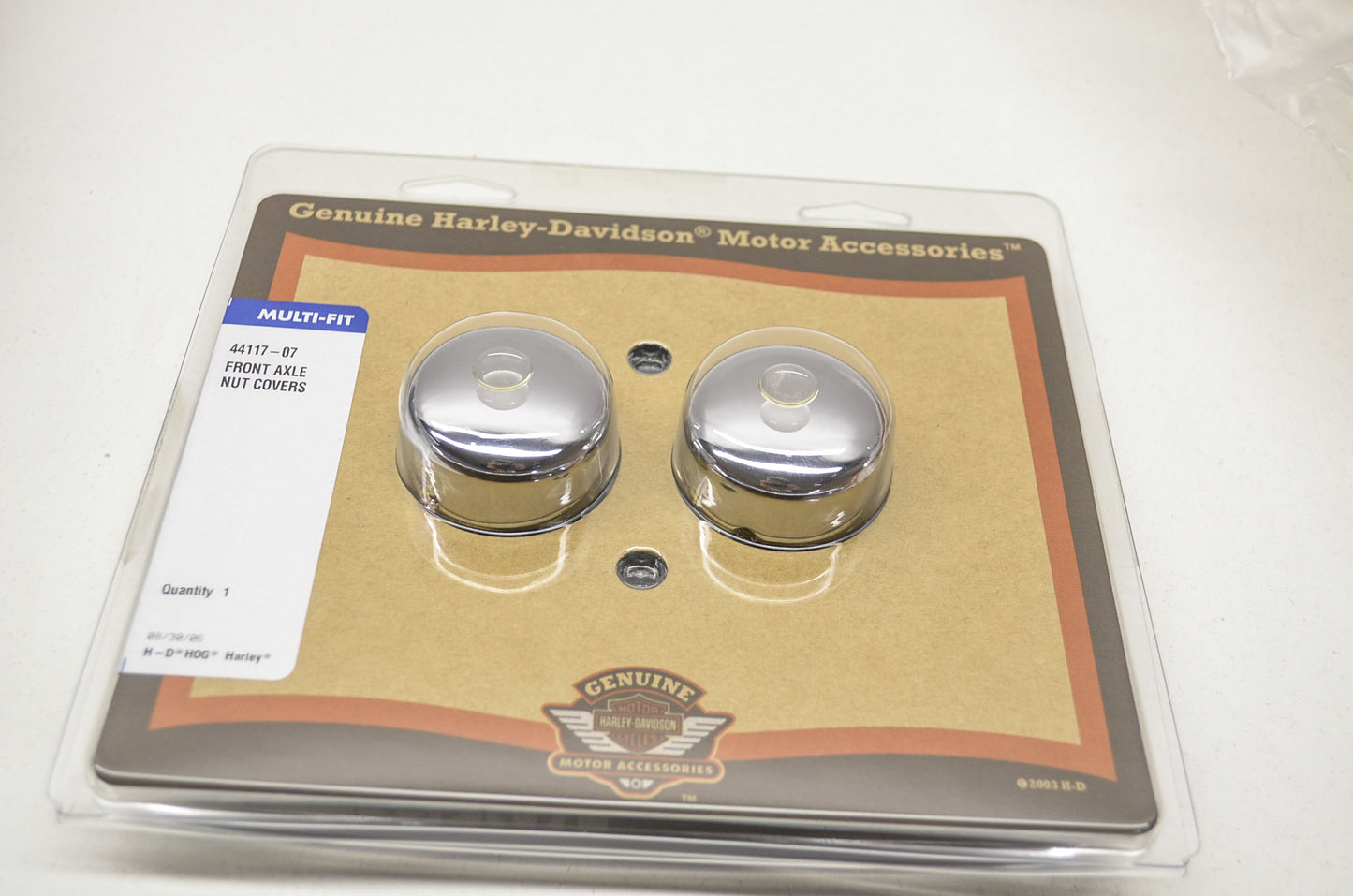 OEM Harley-Davidson 44117-07 Classic Chrome Front Axle Cover NOS