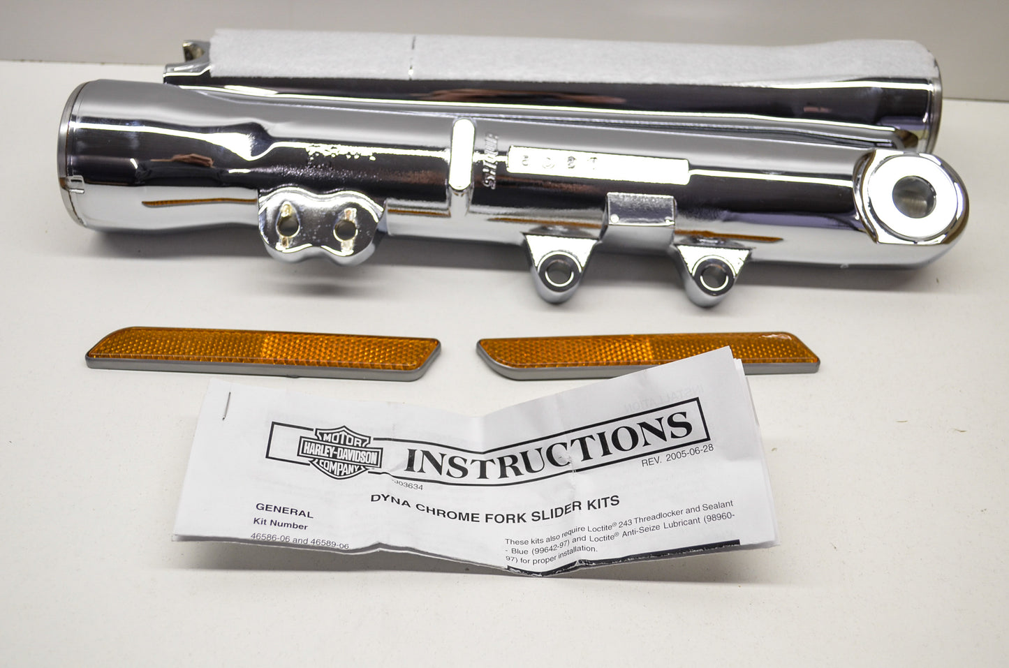 OEM Harley-Davidson 46589-06 Chrome Fork Slider Kit NOS