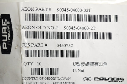 OEM Polaris 0450752 U-Nut Qty 3 NOS
