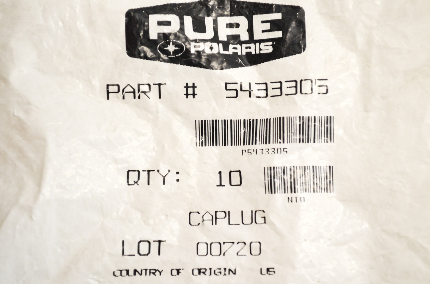 OEM Polaris 5433305 Bumper End Cap Qty 2 NOS