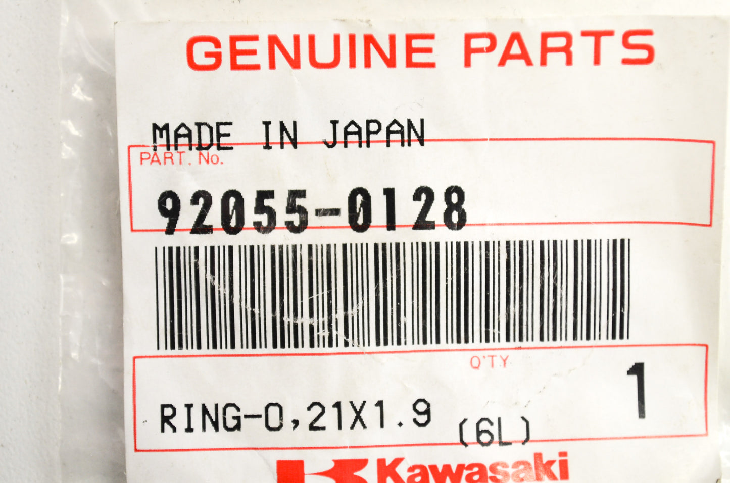OEM Kawasaki 92055-0128 O-Ring 21x1.9 NOS