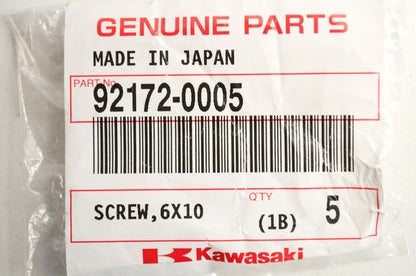 OEM Kawasaki 92172-0005 Screw 6X10 NOS