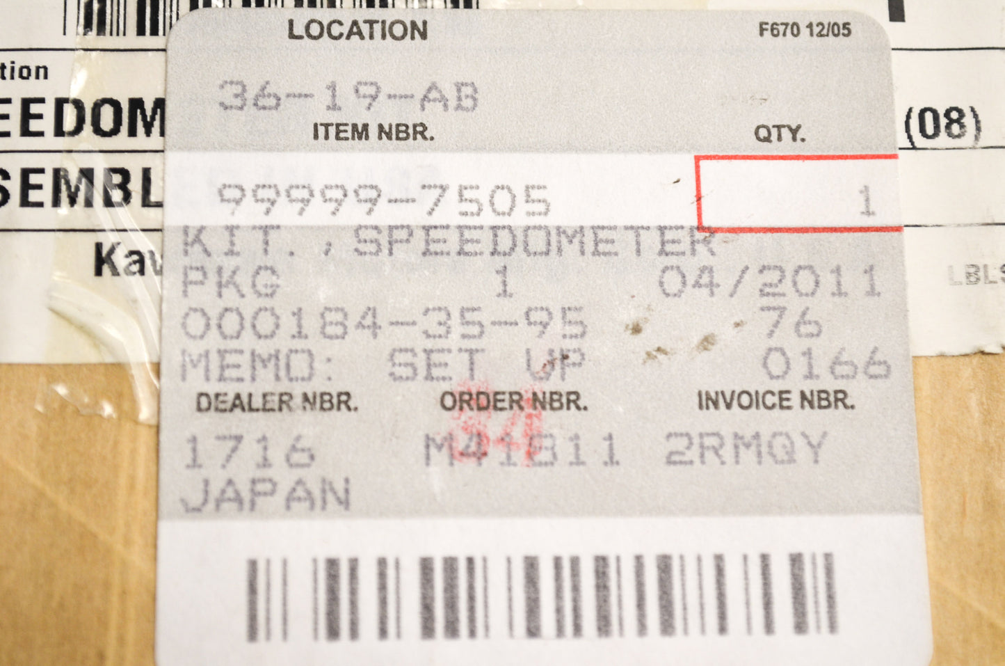 Speedometer Kit NOS