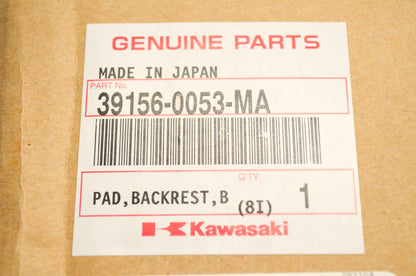 OEM Kawasaki 39156-0053-MA Black Backrest Pad NOS
